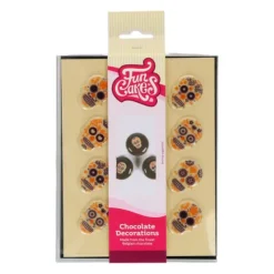 FUNCAKES Décors Chocolat Blanc Fête des Morts (x12)* Décoration Comestible