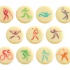 FLORENSUC Décors en Chocolat Blanc Disques Sportifs Ø20 mm (x132)* Décoration Comestible