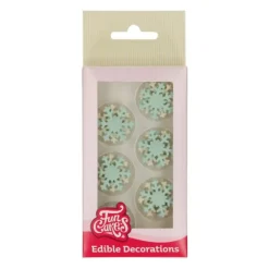 FUNCAKES Décors en Pâte à Sucre Flocons de Neige (x12)* Décoration Comestible
