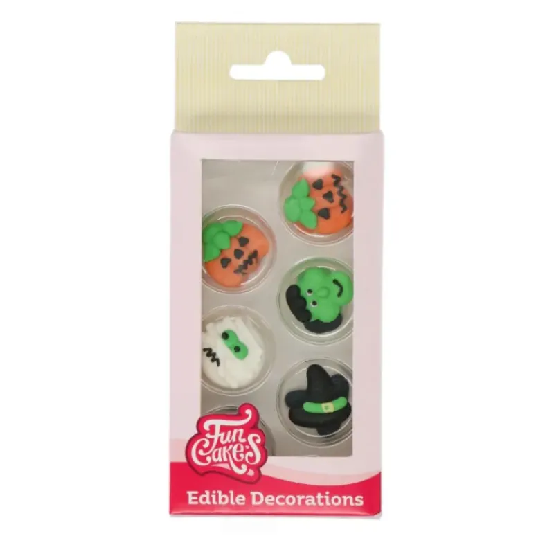 FUNCAKES Décors en Sucre 4 Motifs Halloween (x12)* Décoration Comestible