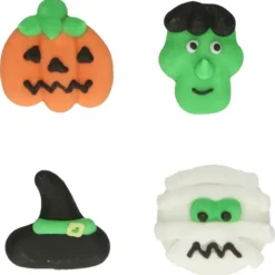 FUNCAKES Décors en Sucre 4 Motifs Halloween (x12)* Décoration Comestible