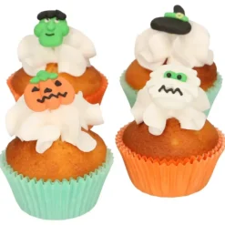 FUNCAKES Décors en Sucre 4 Motifs Halloween (x12)* Décoration Comestible