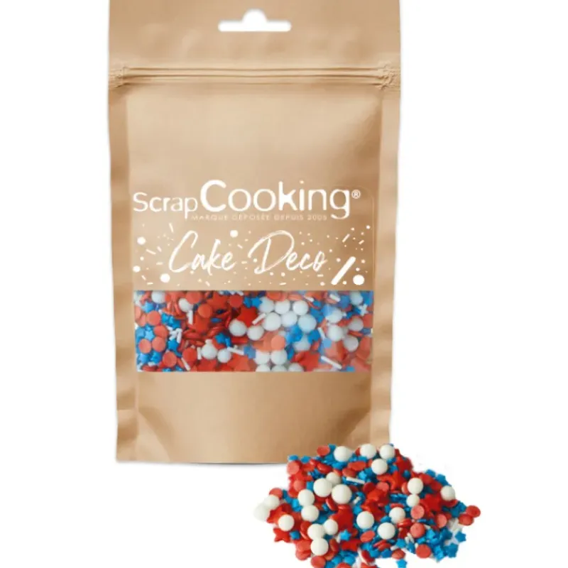 SCRAPCOOKING Décors en Sucre Bleu Blanc Rouge 50 g* Décoration Comestible