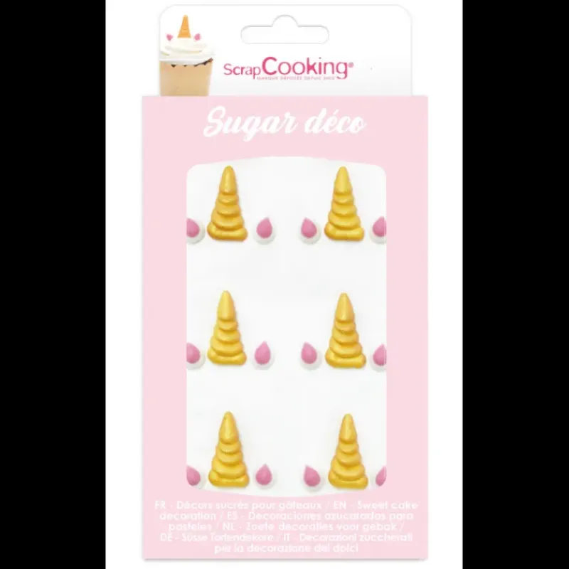 SCRAPCOOKING Décors en Sucre Corne de Licorne (x6)* Décoration Comestible