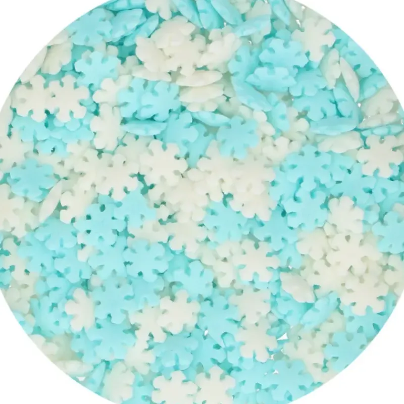 FUNCAKES Décors en Sucre Flocon de Neige Bleu et Blanc 150 g* Décoration Comestible