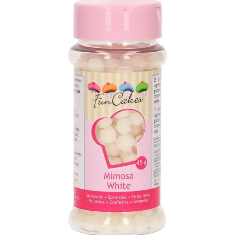 FUNCAKES Décors en Sucre Mimosa Blanc 45g* Décoration Comestible