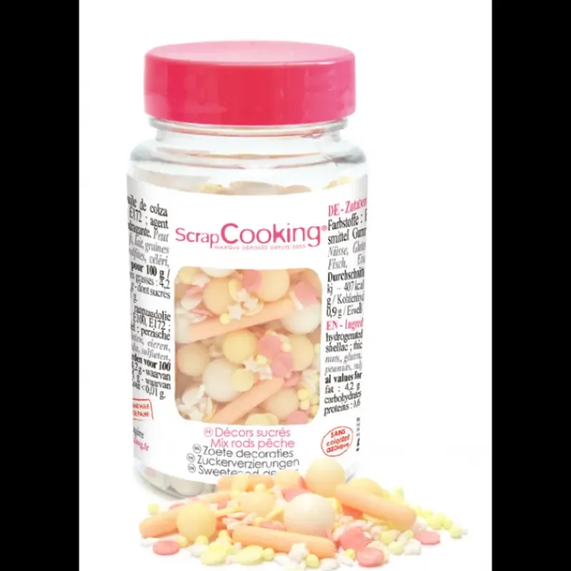 SCRAPCOOKING Décors en Sucre Mélange Rods Pêche 70 g* Décoration Comestible