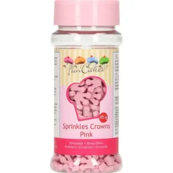 FUNCAKES Décors en sucre Petites Couronnes roses 45 g* Décoration Comestible