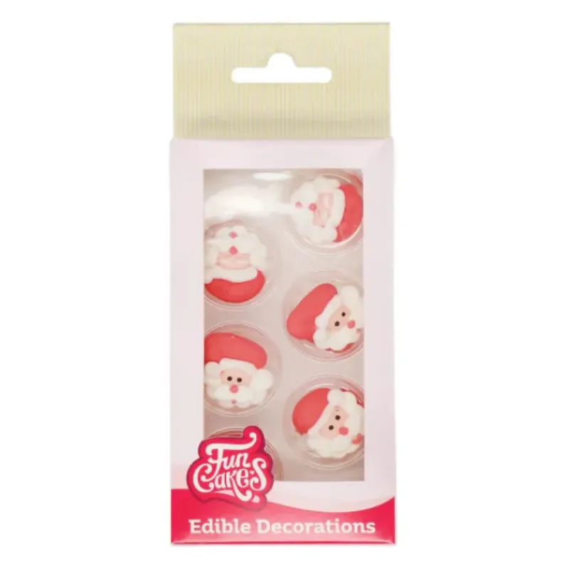 FUNCAKES Décors en Sucre Père Noël (x8)* Décoration Comestible