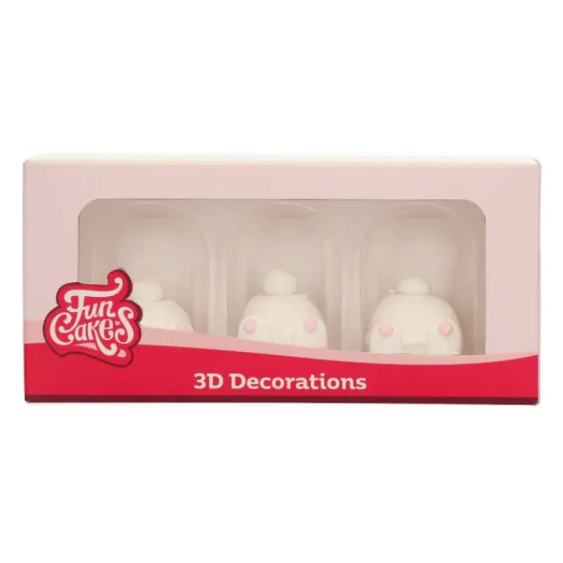 FUNCAKES Décors en Sucre Queues de lapin (x3)* Décoration Comestible