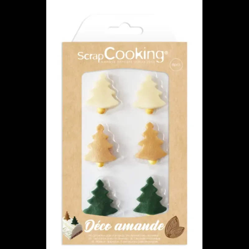 SCRAPCOOKING Décors Pâte d'Amande Sapin Noël (x6)* Décoration Comestible