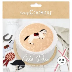 SCRAPCOOKING Disque Pâte à Sucre Équitation Ø 18 cm* Pâte À Sucre|Décoration Comestible