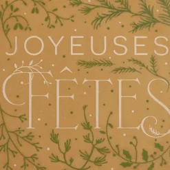 FLORENSUC Embout de Bûche Chocolat Blond Joyeuses Fêtes 80 x 80 mm (x42)* Décoration Comestible