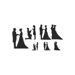CUISINEADDICT Emporte Pièce Silhouettes Mariés H.12.5 cm (x7)* Emporte Pièce - Découpoir Pâtisserie