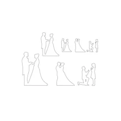 CUISINEADDICT Emporte Pièce Silhouettes Mariés H.12.5 cm (x7)* Emporte Pièce - Découpoir Pâtisserie