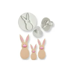 PME Emporte-Pièces avec Poussoir Famille Lapin (x3)* Emporte Pièce - Découpoir Pâtisserie