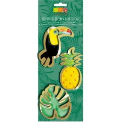 SCRAPCOOKING Emporte-Pièces Toucan, Ananas, Feuille Tropicale Inox x3* Emporte Pièce - Découpoir Pâtisserie
