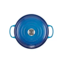 LE CREUSET Faitout Azur en Fonte avec Intérieur Sable 30 cm Signature* Faitout