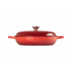 LE CREUSET Faitout Cerise en Fonte avec Intérieur Sable 30 cm Signature* Faitout