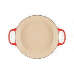 LE CREUSET Faitout Cerise en Fonte avec Intérieur Sable 30 cm Signature* Faitout