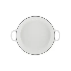 LE CREUSET Faitout Fonte Émaillée Pétales Blanc avec Bouton Doré 26 cm* Faitout