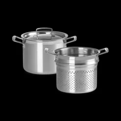LE CREUSET Faitout Inox 20 cm avec Panier Vapeur* Faitout
