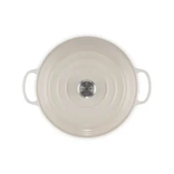 LE CREUSET Faitout Meringue en Fonte avec Intérieur Sable 30 cm Signature* Faitout
