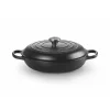 LE CREUSET Faitout Noir Mat en Fonte avec Intérieur Noir 30 cm Signature* Faitout