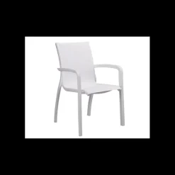 GROSFILLEX Fauteuil d'extérieur Blanc Glacier et Toile Blanche Sunset* Mobilier Terrasse Restaurant