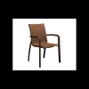 GROSFILLEX Fauteuil d'extérieur Bronze et Toile Cognac Sunset* Mobilier Terrasse Restaurant