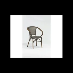 LYROSE Fauteuil Imitation Rotin Moka et Bois* Mobilier Terrasse Restaurant