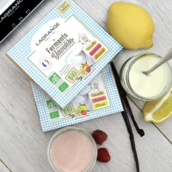 LAGRANGE Ferment Lactique Bio 3 Sachets 12g Vanille, Fraise et Citron* Yaourtière|Additifs Alimentaires