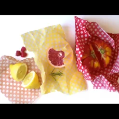 PEBBLY Feuille Emballage Alimentaire Cire Abeille Pois (x3)* Conservation