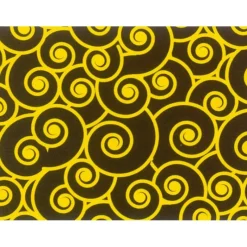MALLARD FERRIERE Feuilles de transfert chocolat spirales jaunes 34 x 26,5 cm (x10)* Décoration Comestible