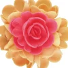 FLORENSUC FIN DE SERIE Bouquet Fleur Azyme 10 cm Rouge et Orange 5 cm (x6)* Décoration Comestible