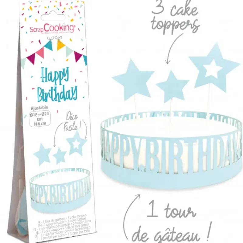SCRAPCOOKING FIN DE SERIE Kit Décor Gâteau Anniversaire (4 pièces)* Décoration Gâteau