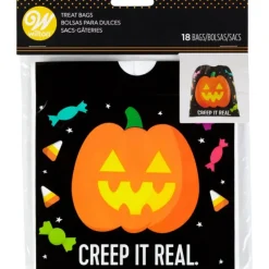 WILTON FIN DE SERIE Sachet Bonbon Citrouille 15 x 15 cm (x18)* Emballage Alimentaire