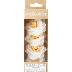 SCRAPCOOKING Fleurs Azyme Camélias Blancs (x4)* Décoration Comestible