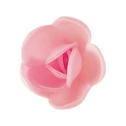 FLORENSUC Fleurs de rose blanches et roses x6, grandes feuilles x12 - en Azyme* Décoration Comestible