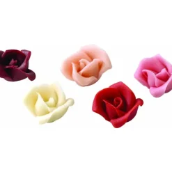 MALLARD FERRIERE Fleurs en pâte d'amande roses assorties (x35) Mallard Ferrière* Décoration Comestible
