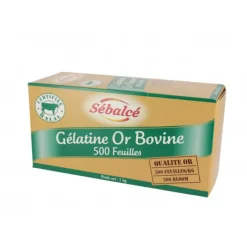 SEBALCE Gélatine Bovine Halal en Feuilles (x500) 1 kg Sébalcé* Additifs Alimentaires