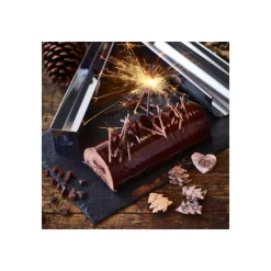 DE BUYER Gouttière à Bûche Ronde Démontable Inox 30.5 x 8.5 x 7.2 cm* Moules À Gâteaux