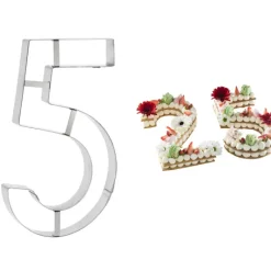 MALLARD FERRIERE Grand Emporte Pièce Inox Chiffre 5 32x18 cm* Cercle À Patisserie|Emporte Pièce - Découpoir Pâtisserie