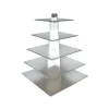 GATODECO Grand Présentoir Argenté Cupcakes 5 Etages Carrés Gatodéco* Présentoirs Pour Gâteaux