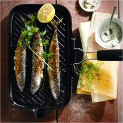 LE CREUSET Gril en Fonte rectangulaire 36 x 20 cm avec Manche repliable* Grills