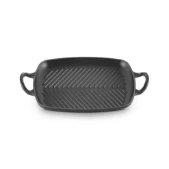 LE CREUSET Gril en Fonte Rectangulaire 30 cm Noir Mat* Plat De Cuisson|Grills