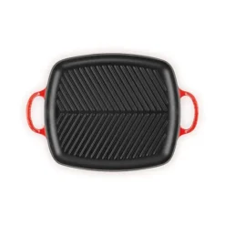 LE CREUSET Gril en Fonte Rectangulaire 30 cm Cerise* Plat De Cuisson|Grills