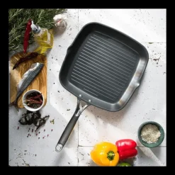 CRISTEL Grill Carré Castel'Pro 28 cm Poignée Fixe Ultralu* Grills|Poêles