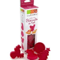 SCRAPCOOKING Kit 4 découpoirs à éjecteurs pour Biscuits Noël* Emporte Pièce - Découpoir Pâtisserie