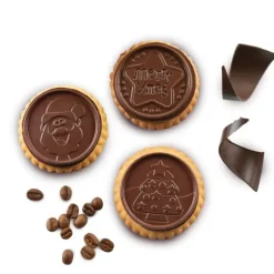 SILIKOMART Kit Biscuit Chocolat Rond Noël Ø 5,7 cm (x6)* Moules À Chocolat|Moule Silicone